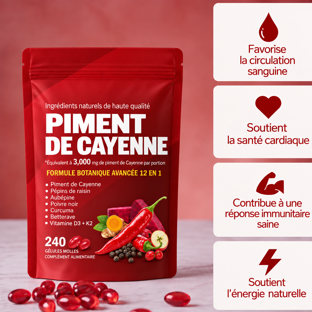 Extrait de Poivre de Cayenne — 240 gélules
